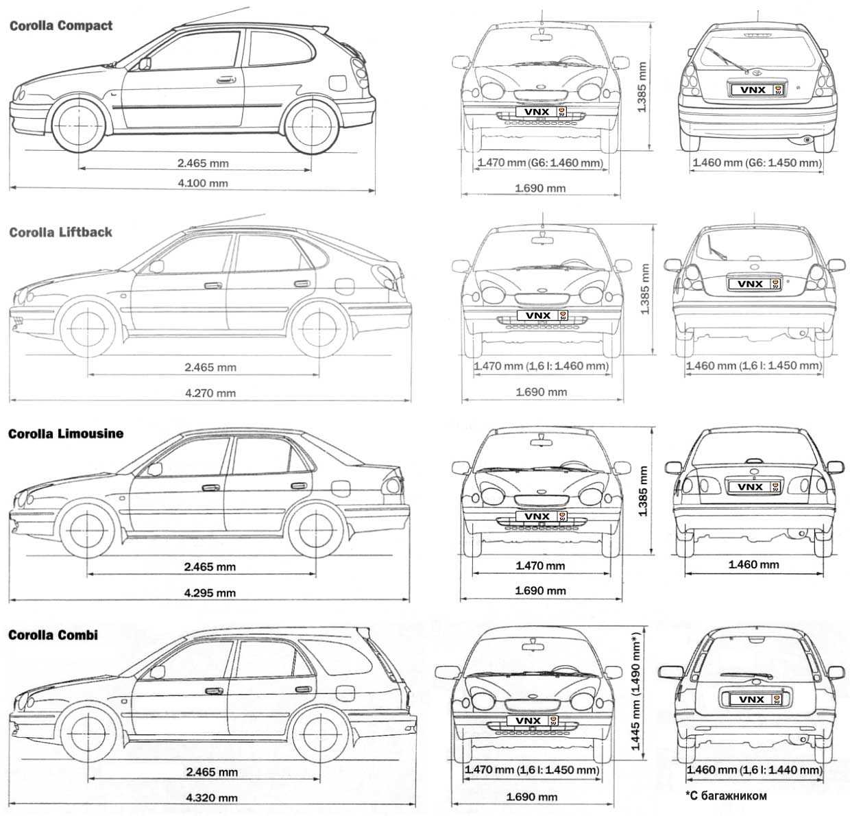 Детальный обзор седана Toyota Corolla E150 и фотографии Технические характеристики Тойоты Короллы 10го поколения и её стоимость