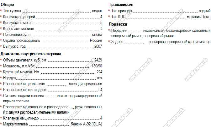 Модельный ряд легковых автомобилей газ